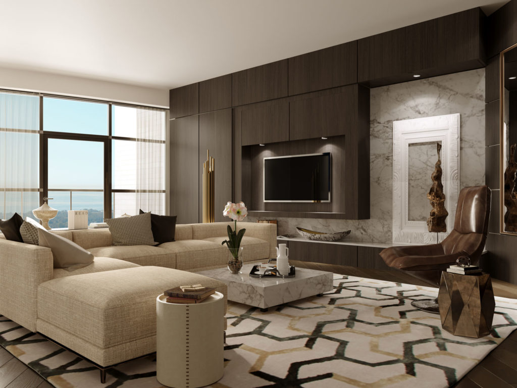Interior Rendering - Penthouse Living Room by Tridel