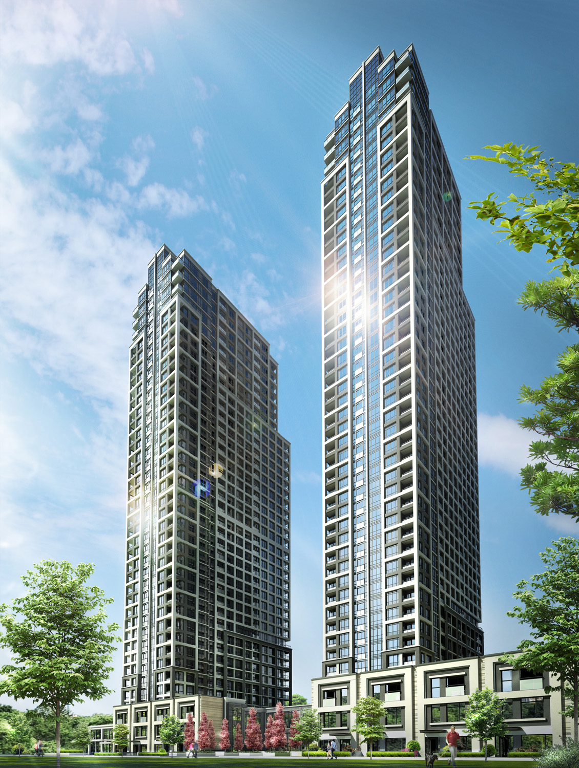 Exterior Rendering - Condo - High-rise Condo Toronto Architectural 3D Rendering | Aareas Interactive