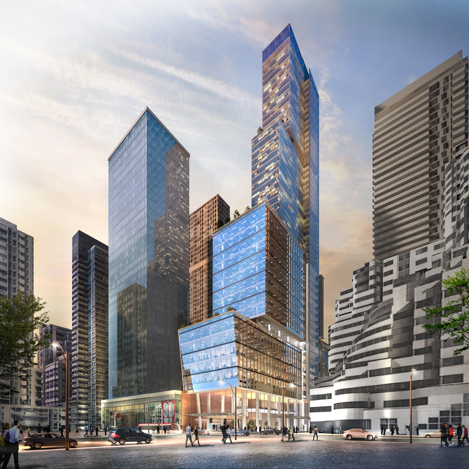 Exterior Rendering - Condo - Office Tower Toronto Architectural Rendering | Aareas Interactive