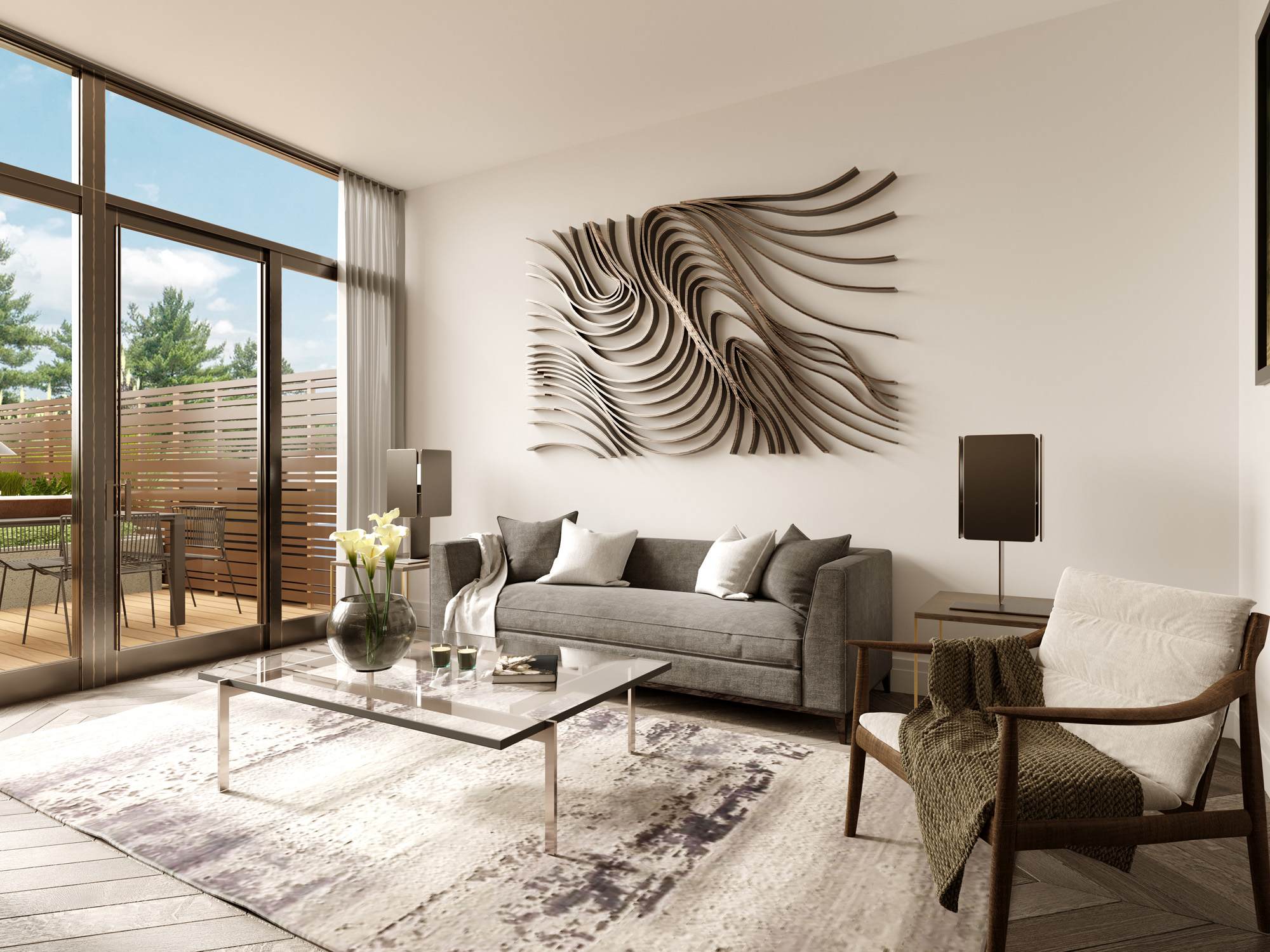 Interior Rendering - Family Room by Bazis Estates on Bayview