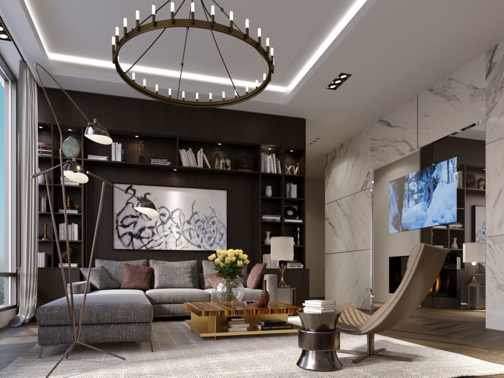 Interior Rendering - Modern Family Room by Tridel Ten York Condos