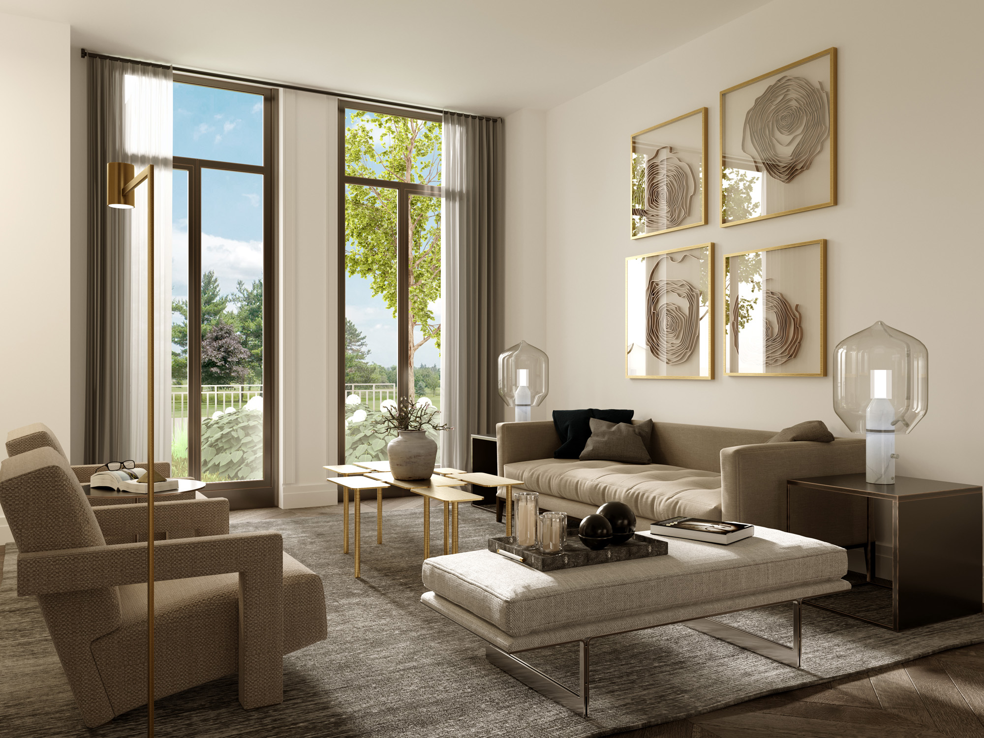 Interior Rendering - Living Room by Bazis Estates on Bayview