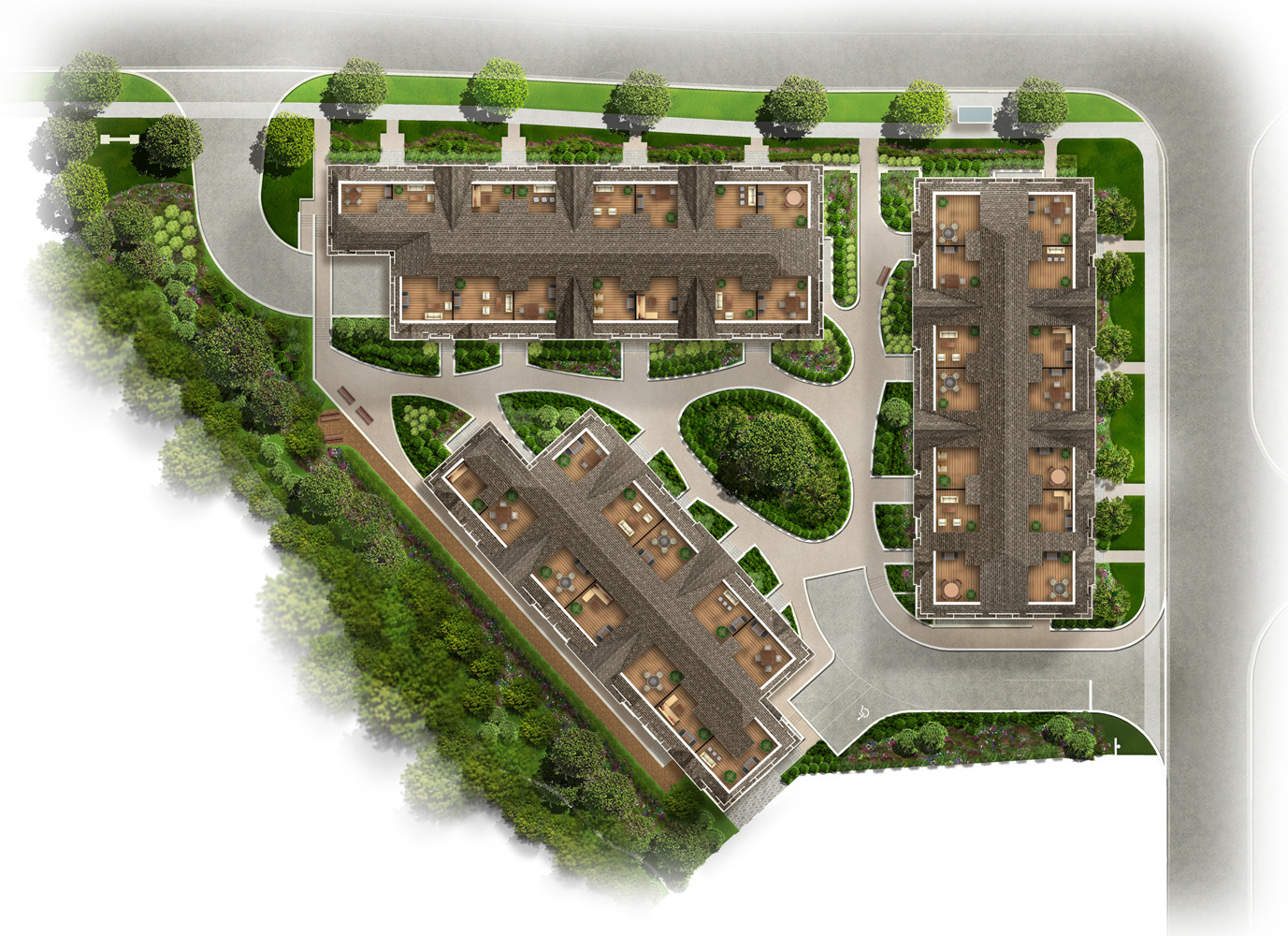 Site Plan Rendering - New Townhouse Development