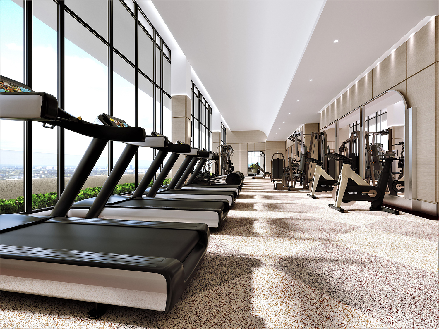 Interior Amenity Rendering - Gym Fitness Center